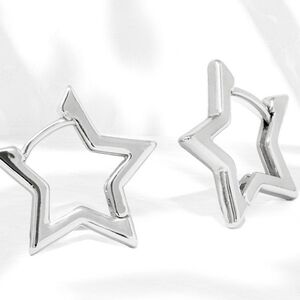 Silver Stylish Hoop Earrings - 925 SterlingSilver